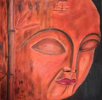 Buddha &Ouml;l auf Leinwand 50 x50 cm